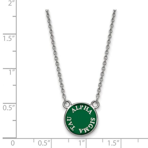 Sterling Silver Alpha Sigma Tau XS (Tiny) Enamel Necklace - Picture 3 of 5